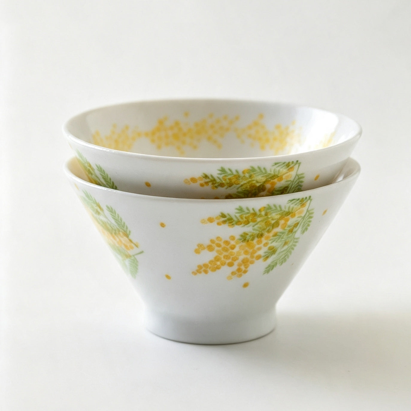 Hatsuichi Mino Ware Mimosa Kasa Ceramic Bowl Set of Five