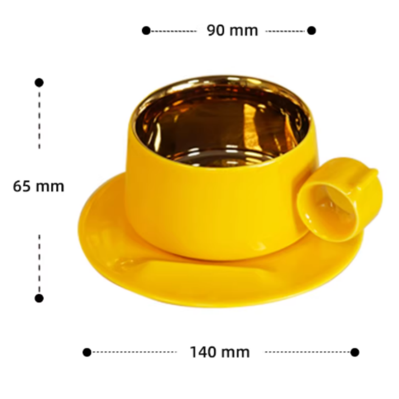 Retro Ceramic Titanium Coffee Mug with Cat Illustration - Deluxe Gift Box