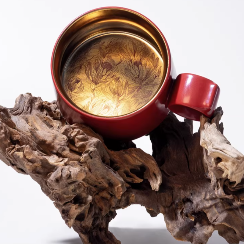 Cherry Blossom Couple Mugs - Matching Ceramic Coffee Cups, Wedding Gift Set with Gift Box