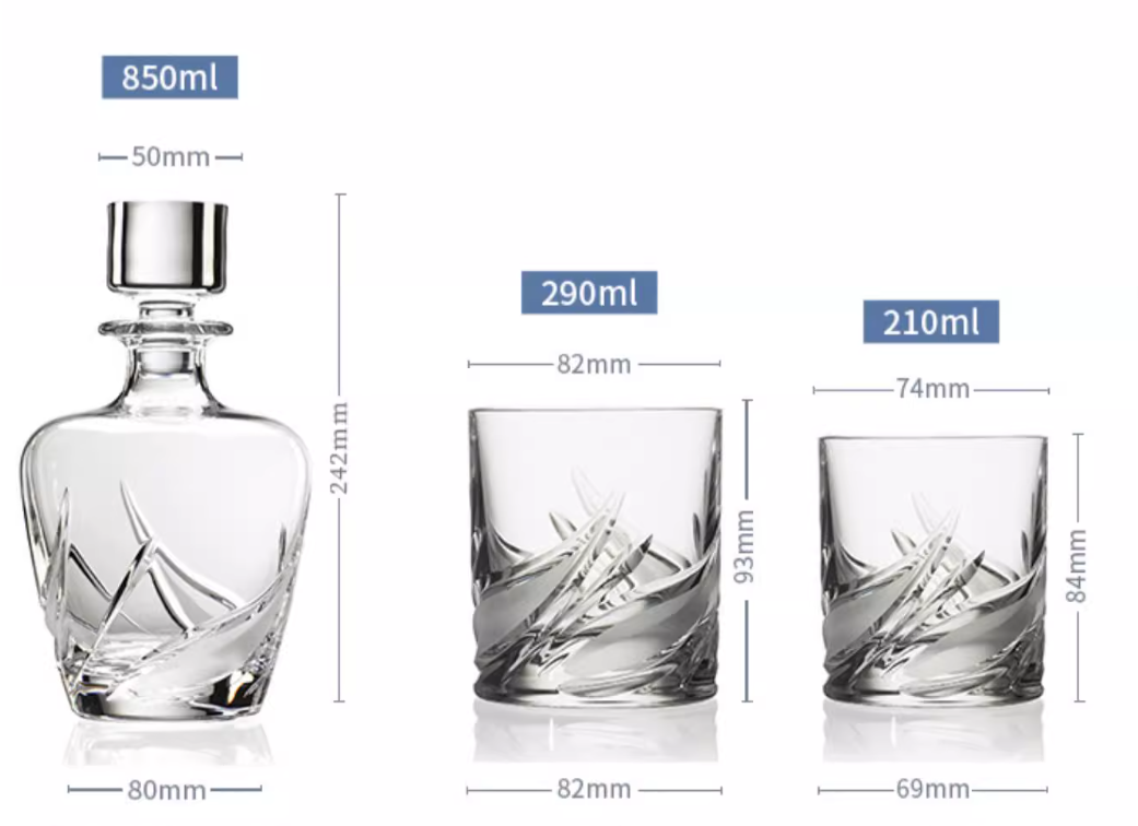 DAVINCI Cetona Whiskey Glass +Wine Decanter
