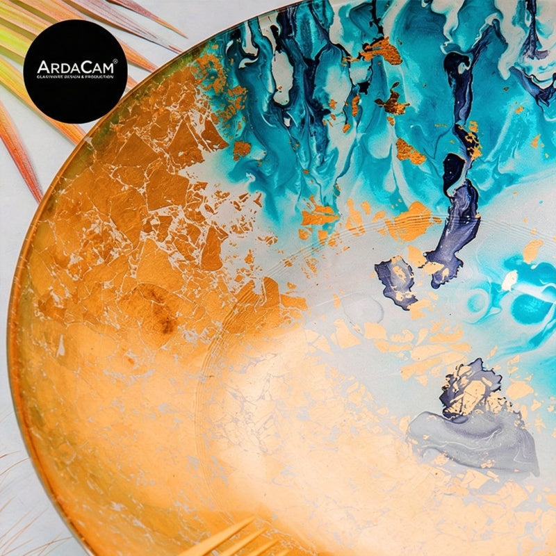 ARDACAM gold foil glass fruit bowl view 5