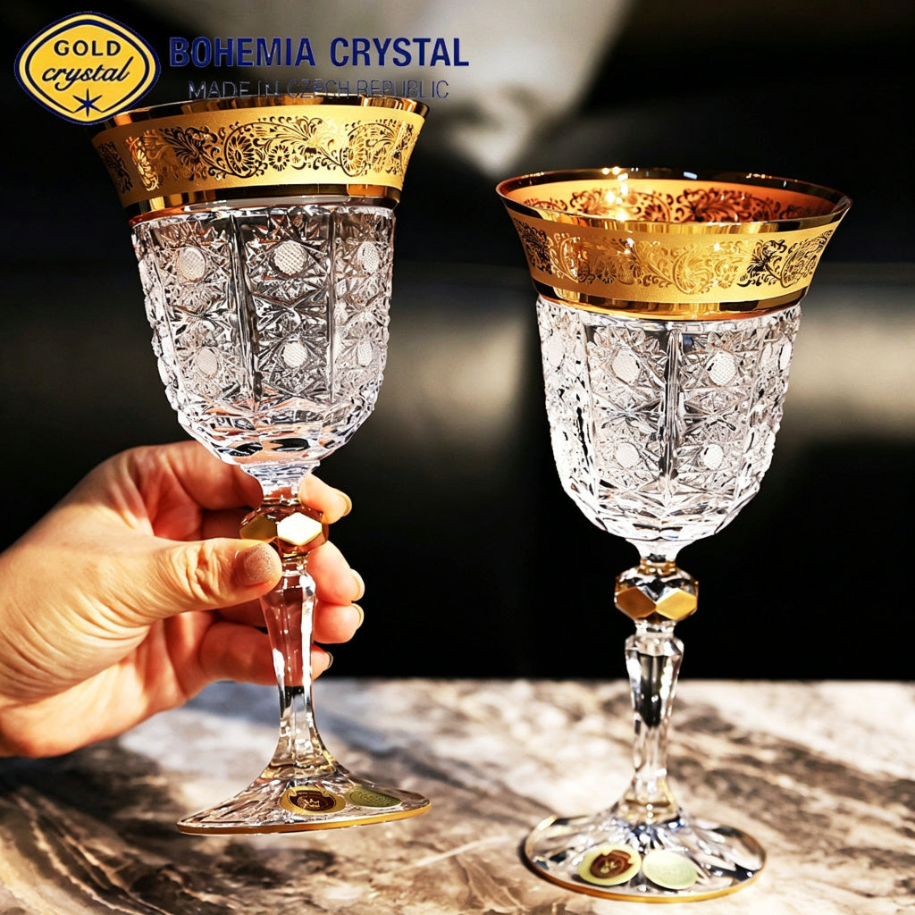 Bohemia Hand-Gilded Crystal Champagne Flute 150ml Set of 2