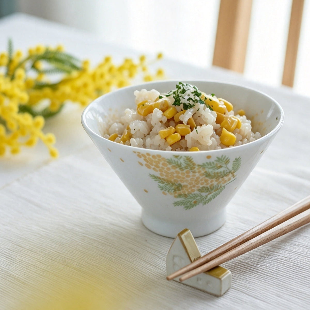 Hatsuichi Mino Ware Mimosa Kasa Ceramic Bowl Set of Five