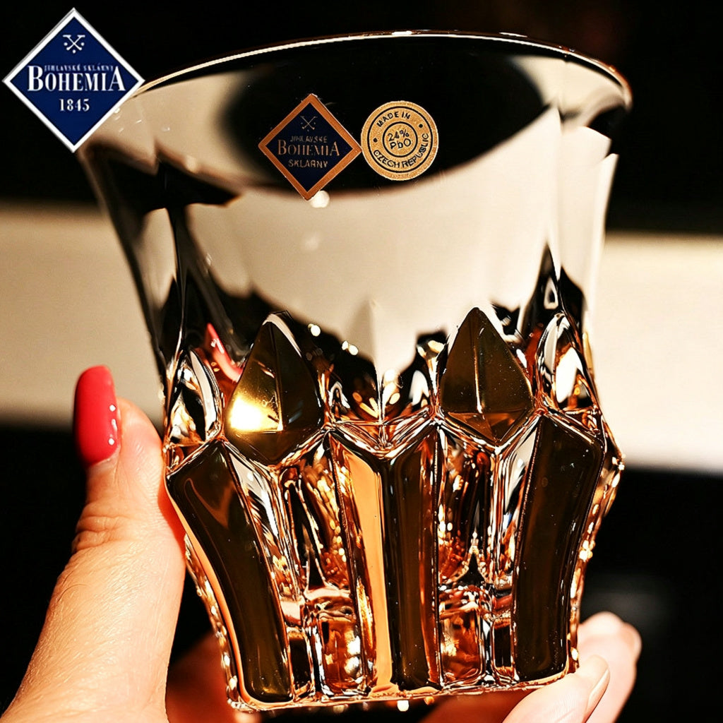 Bohemia Hand-Gilded Whiskey Glass 300ml Set of 2