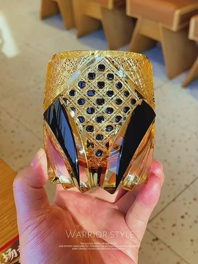 GOGLASSCUP Golden Samurai Edo Kiriko Glass (New version)