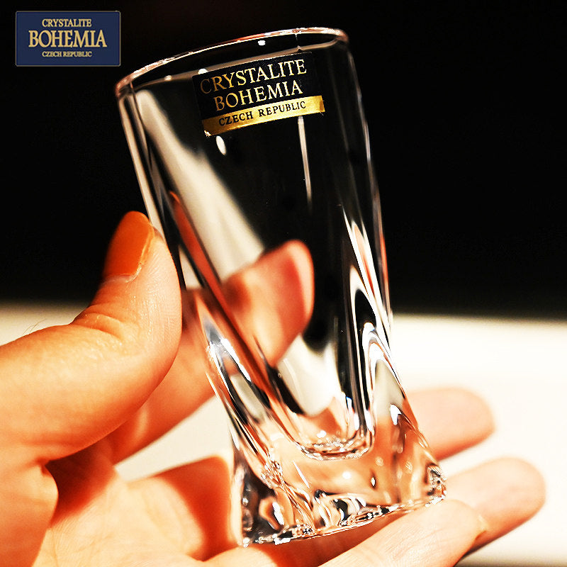 BOHEMIA handcrafted crystal shot glass with twisted design