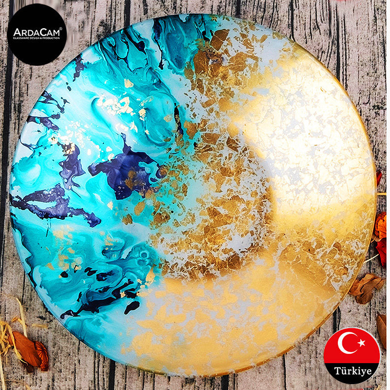 ARDACAM gold foil glass fruit bowl