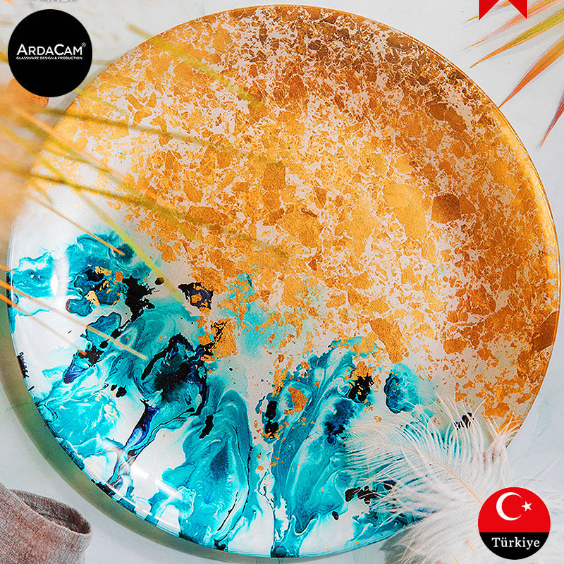 ARDACAM gold foil glass fruit bowl view 4